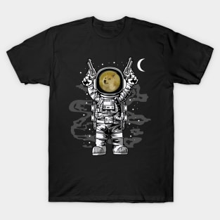 Astronaut Dogecoin DOGE Coin To The Moon Crypto Token Cryptocurrency Wallet Birthday Gift For Men Women Kids T-Shirt